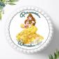 Preview: Prinzessin Belle mit Wunschname, Tortenaufleger Ø 20cm, 0307z